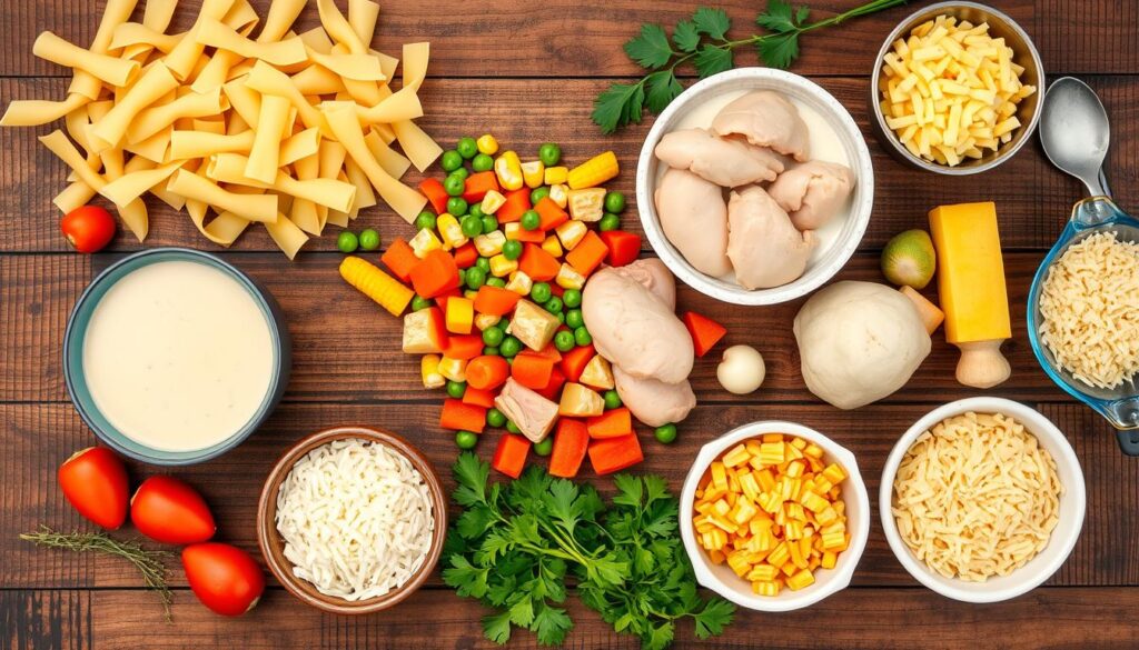 Ingredients for Egg Noodle Bake