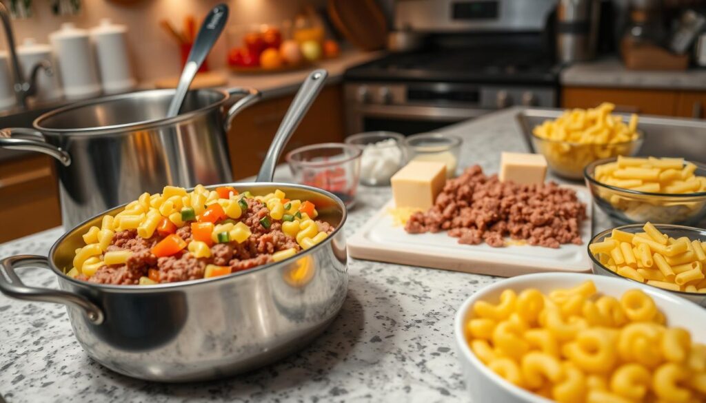 Kitchen Equipment for Macaroni Cheeseburger Soup Kitchen Equipment for Macaroni Cheeseburger Soup