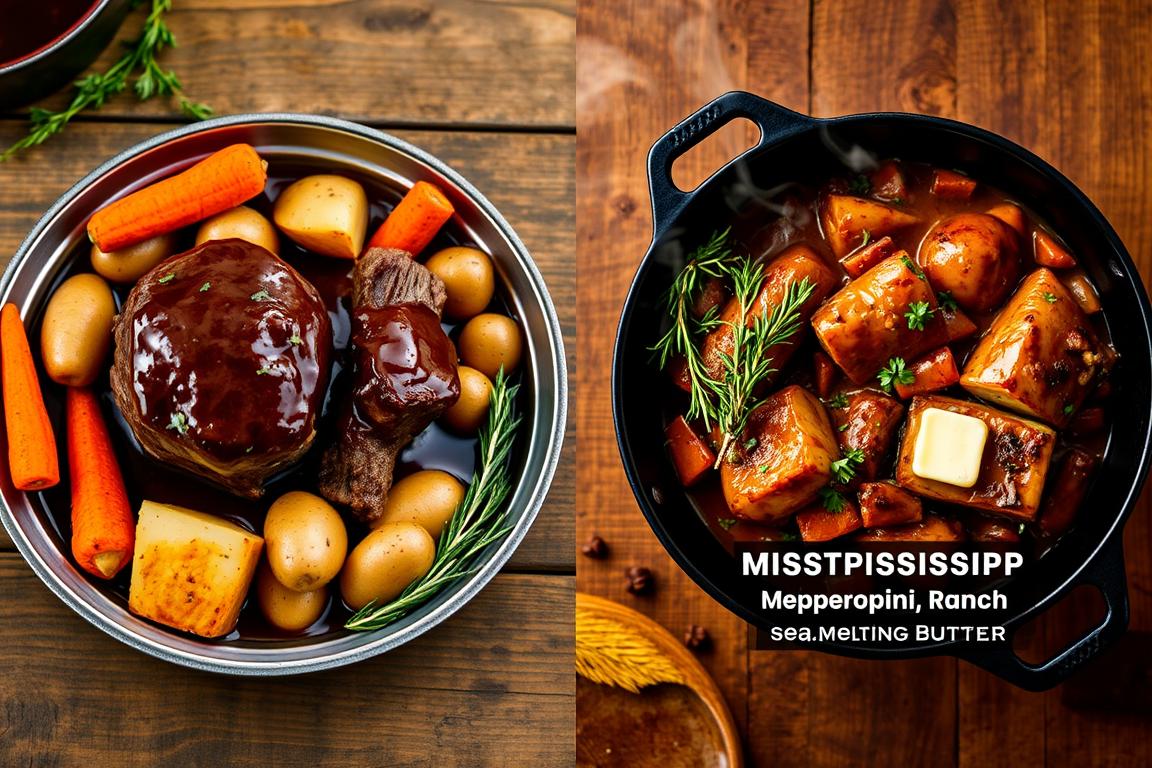 What is the difference between a pot roast and a Mississippi pot roast?